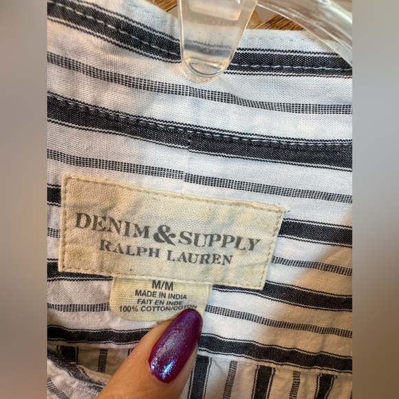 Ralph Lauren Denim & Supply Button Striped Tunic Shirt - Picture 9 of 9